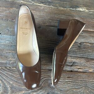 Bruno Magli brown patent everyday heel Size 41
